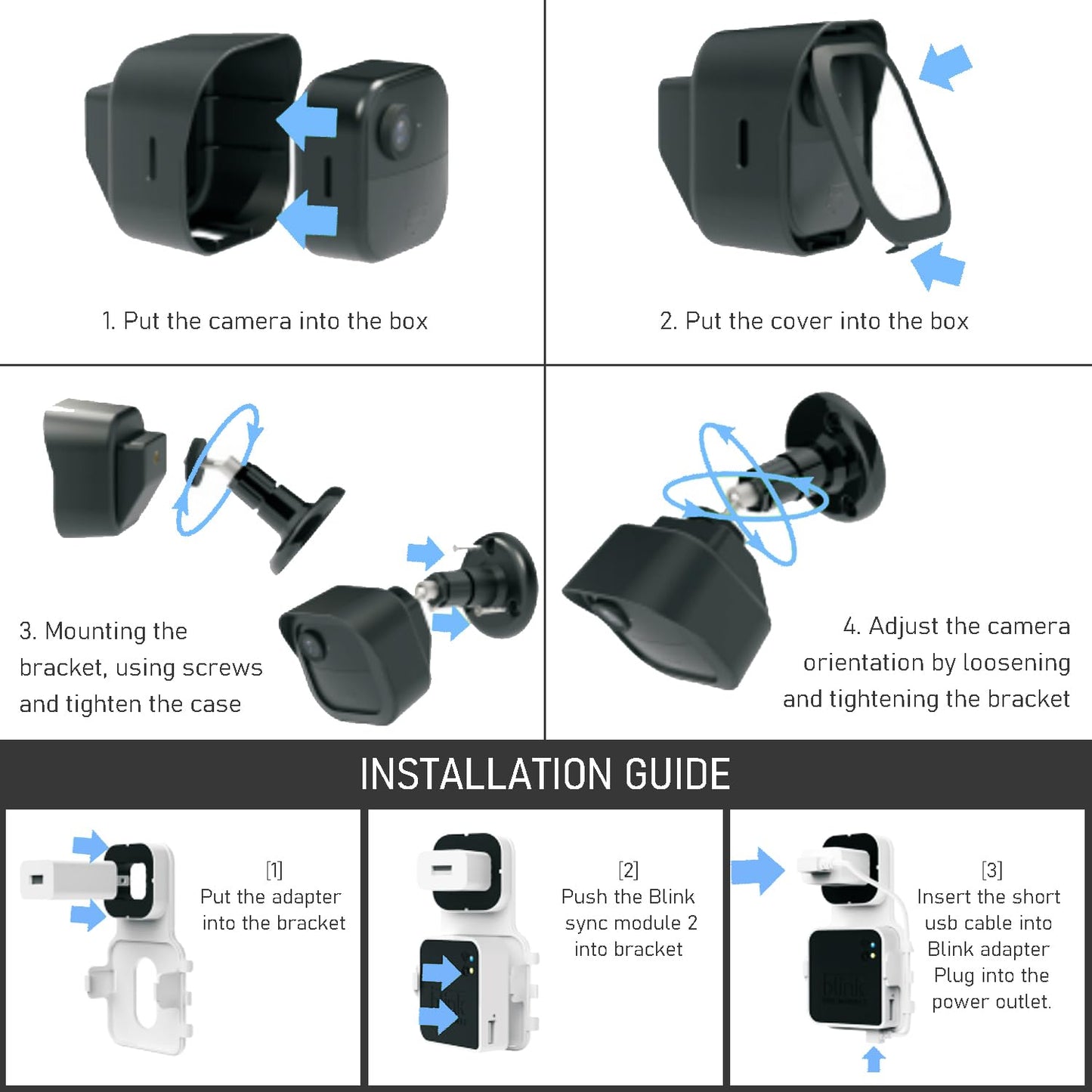 Averfeel Blink Outdoor Camera Mount - Protective Housing and 360 Degree Adjustable Mount for Blink Outdoor 4th Gen Surveillance Camera (5Pack)