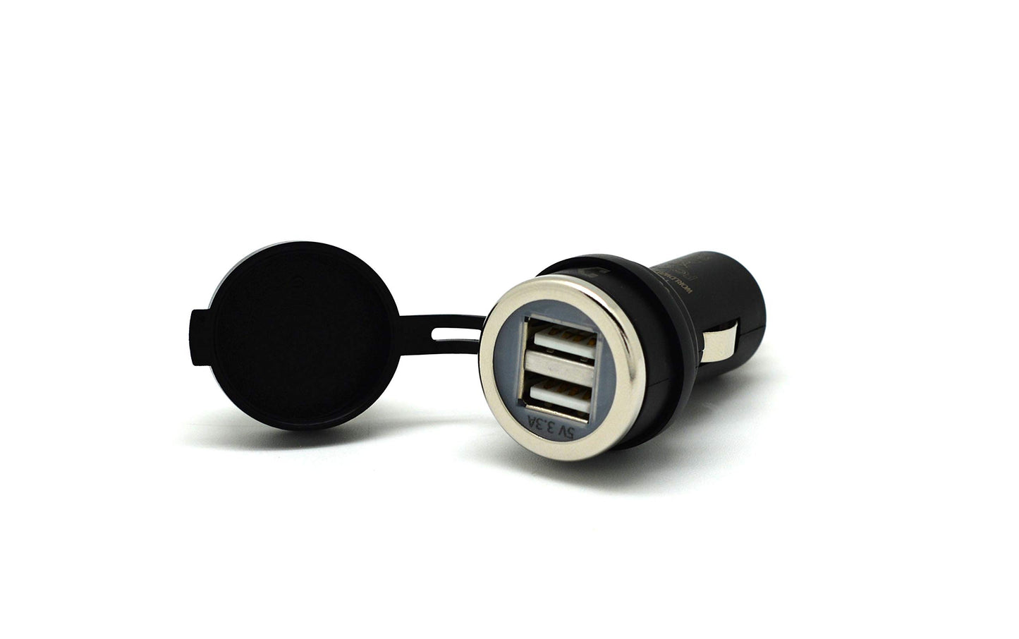 Cliff-Top® 3.3 Amp Ultra Fast USB Car Charger (Auto Shunt) for Auto, Truck, Motorcycle, and Marine - Made in Taiwan (Black)