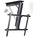 Yegosh Electric Ceiling TV Mount, Remote Adjustable Flip Down Bracket for 32 to 70 Inch Flat Curved Screen TVs Max VESA 600x400mm, Motorized TV
