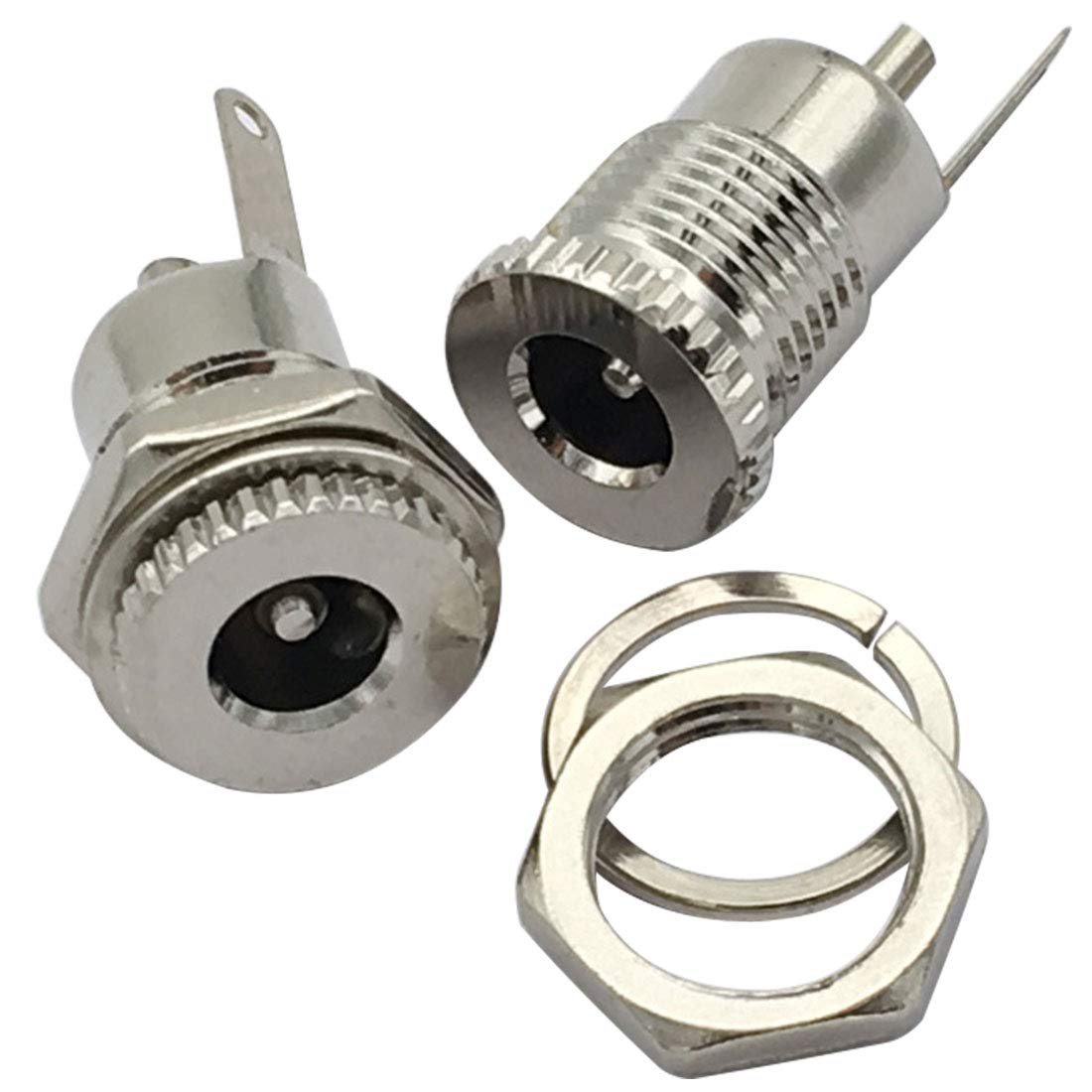 VizGiz 5 Pack 5.5mm x 2.1mm Female Socket Panel Mount Connector 5.5x2.1mm DC-099 Power Supply Jack Terminal Plug Adapter Replacement Repair Parts