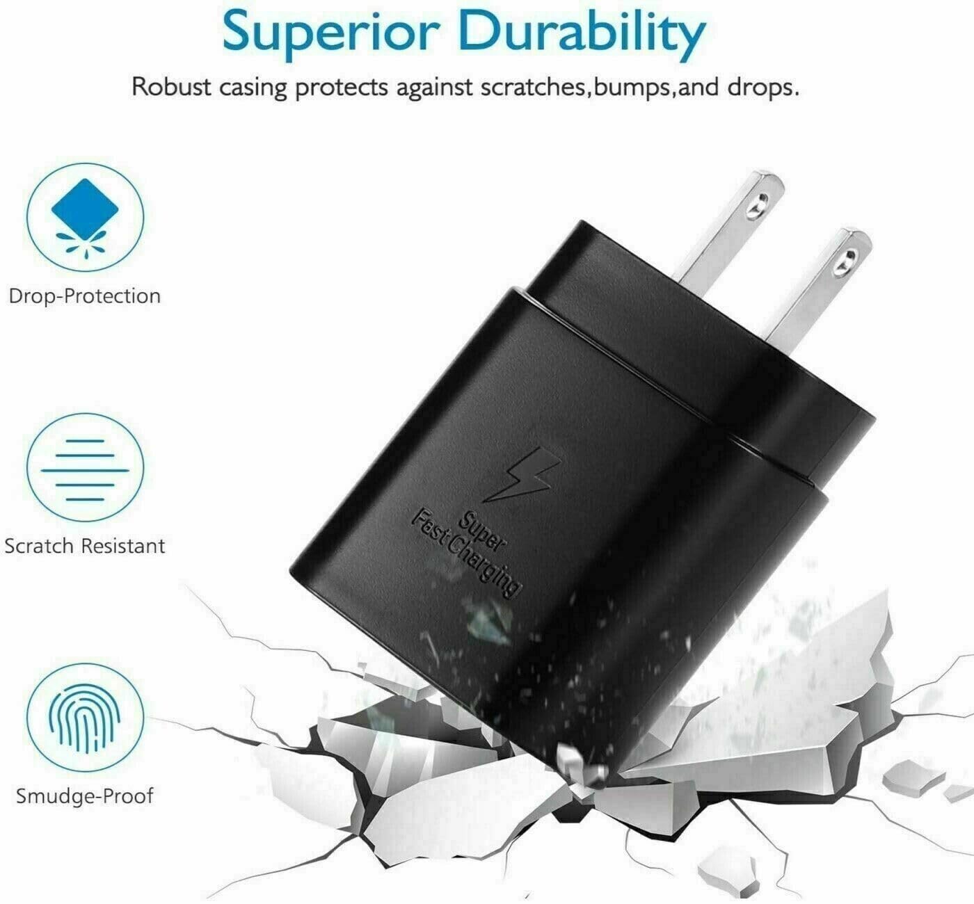 Adaptive Fast Charger for Galaxy S8, S8+, S9, S9+, S10+, Note 8, Note 9 USB-C 3.1 Type-C Cable Kit Fast Charging USB Wall Charger AC Home Power