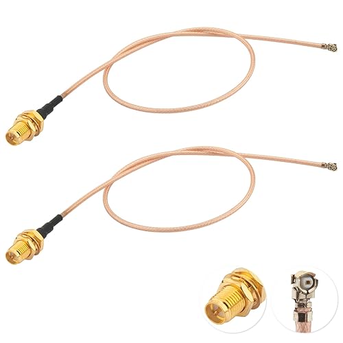 Kaunosta U.FL/MHF1 Cable (12inch 2-Pack) MHF1 to RP-SMA Female Bulkhead RG178 Cable for MHF1 (U.FL) Mini PCI-E Interface Mini PCIe Cards WiFi