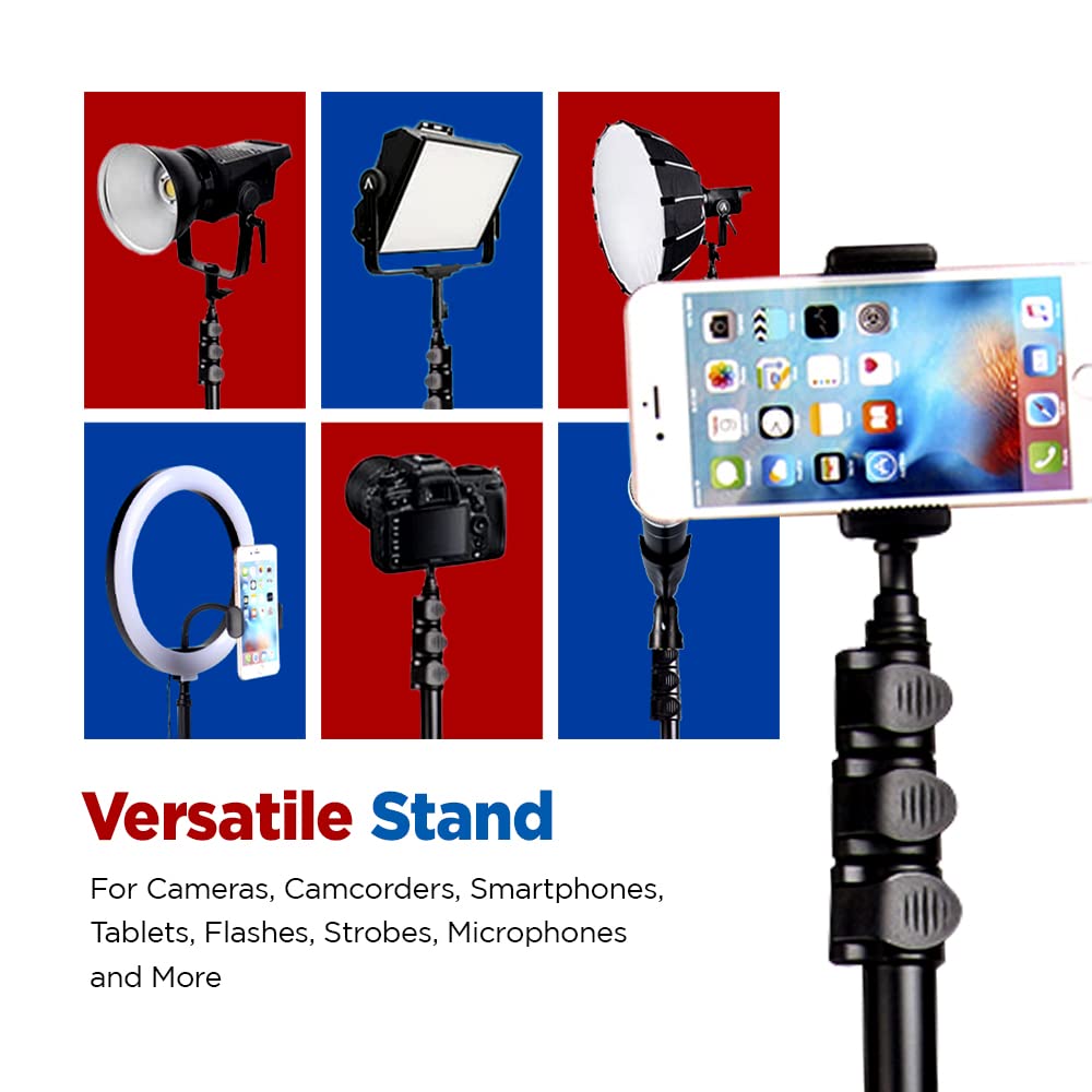 Vidpro ST-90 VentureMaxx Professional 90-Inch Adjustable Stand - Lightweight Tripod Compatible with Cameras Camcorders Smartphones Ring Lights