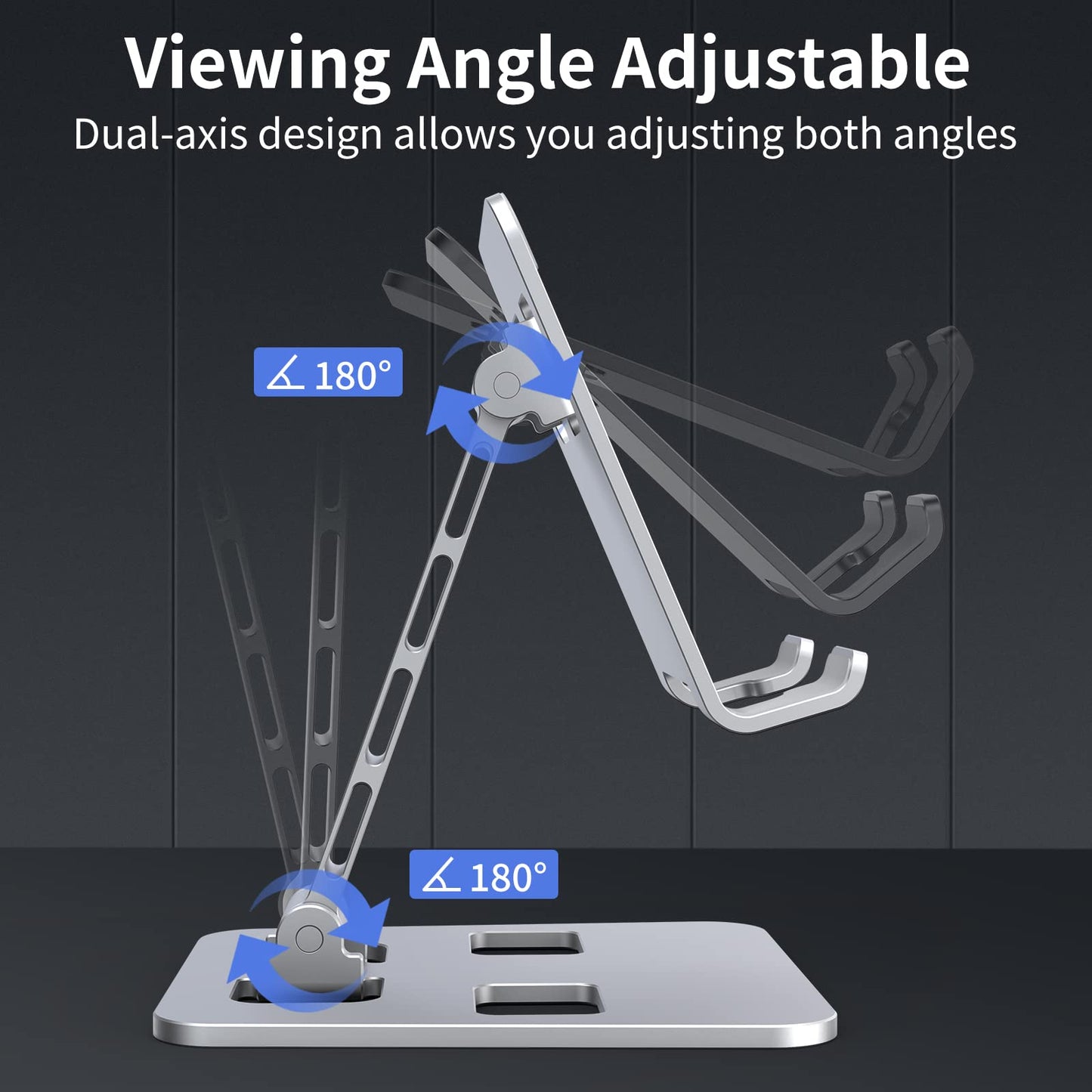 ROQRL Cell Phone Stand, 360 Angle Adjustable Cell Phone Holder, Foldable Cell Phone Stand for Desk, Equipped with A Storage Bag