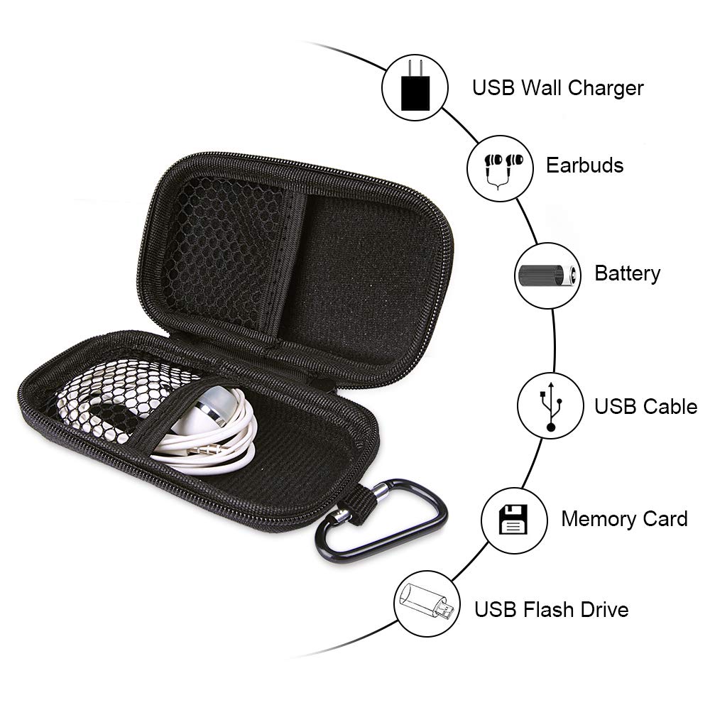 HOOTEK Durable MP3 Player Case, USB Flash Drive Case Bag Wallet, 2Pack EVA Shockproof Hard Carrying Travel Case Bag SD Memory Cards Cable Organizer