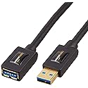Amazon Basics 2-Pack USB-A 3.0 Extension Cable, 4.8Gbps High-Speed, Male to Female Gold-Plated Connectors, 3 Foot, Black