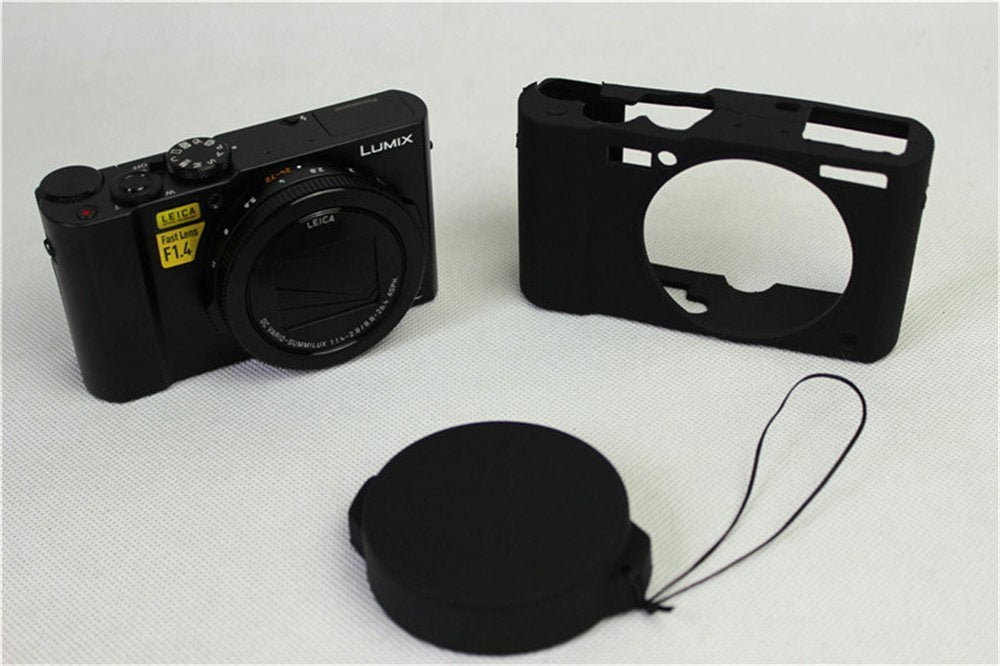BolinUS Fullbody Ultra-thin Lightweight Rubber Soft Silicone Case Bag Cover for Panasonic Lumix LX10 DMC-LX10 -Black