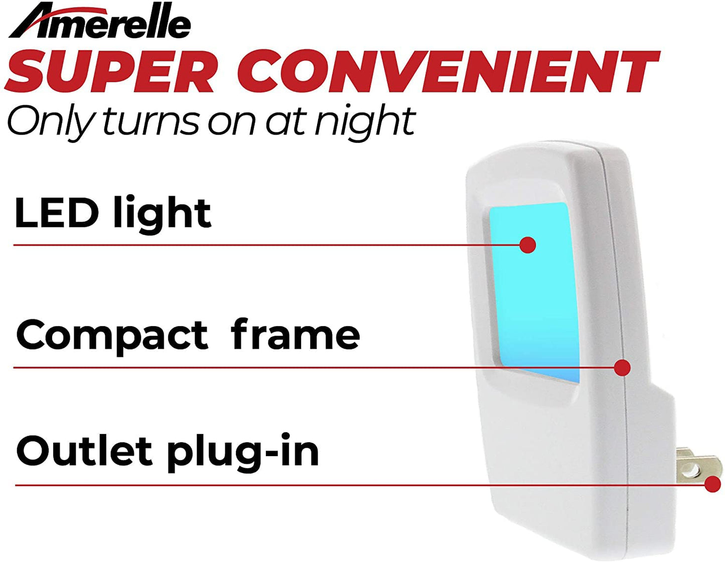 Amerelle Always-On Blue Night Light, 2 Pack (71282) - Plug In LED Night Lights - Soft Night Light with Cool Blue Glow - An Ideal Bathroom Toilet Night