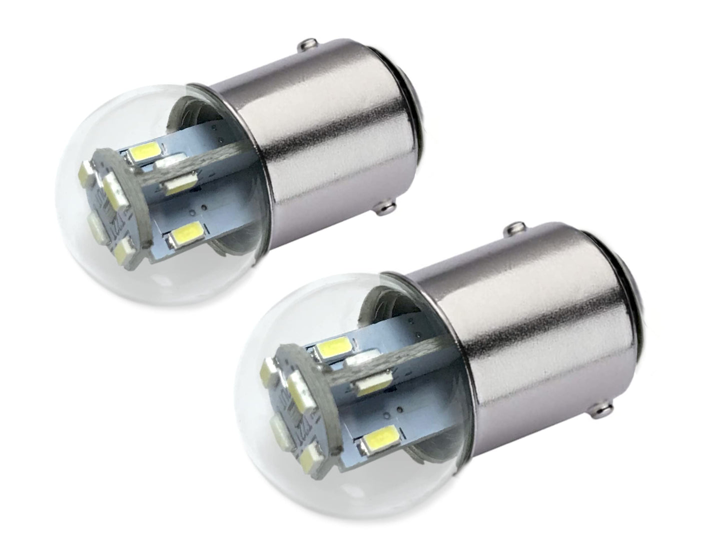 Aero-Lites.com #90 Miniature Bulb LED Replacement | 12/28 Volt AC/DC Base Style: BA15D Replaces Filament Bulbs: #90, #68, #96, #1178 (2-Pack; Blue)