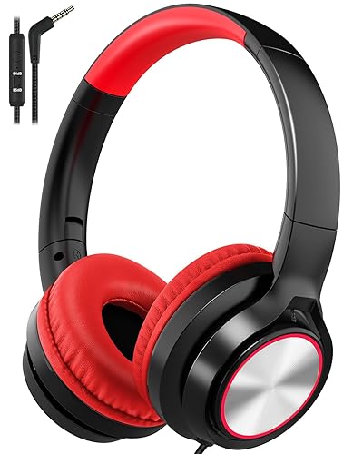 Voopwink Kids Headphones with Microphone, Wired Over Ear Headsets with Limited Volume 85dB/ 94dB for Boys Girls Teens Children Online…