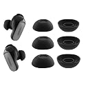 NANLANFAN Replacement Silicone Ear Tips for Bose New QuietComfort Ultra Earbuds (2nd Gen) Earbuds, 3 Pairs (Black, Assorted S/M/L)
