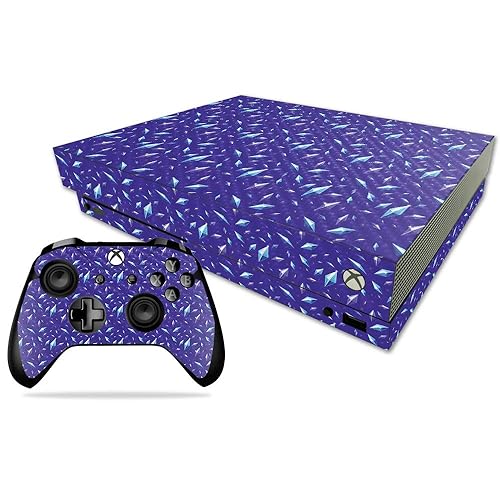 MightySkins Carbon Fiber Skin for Microsoft Xbox One X - Crystal Gemstones | Protective, Durable Textured Carbon Fiber Finish | Easy to Apply, Remove