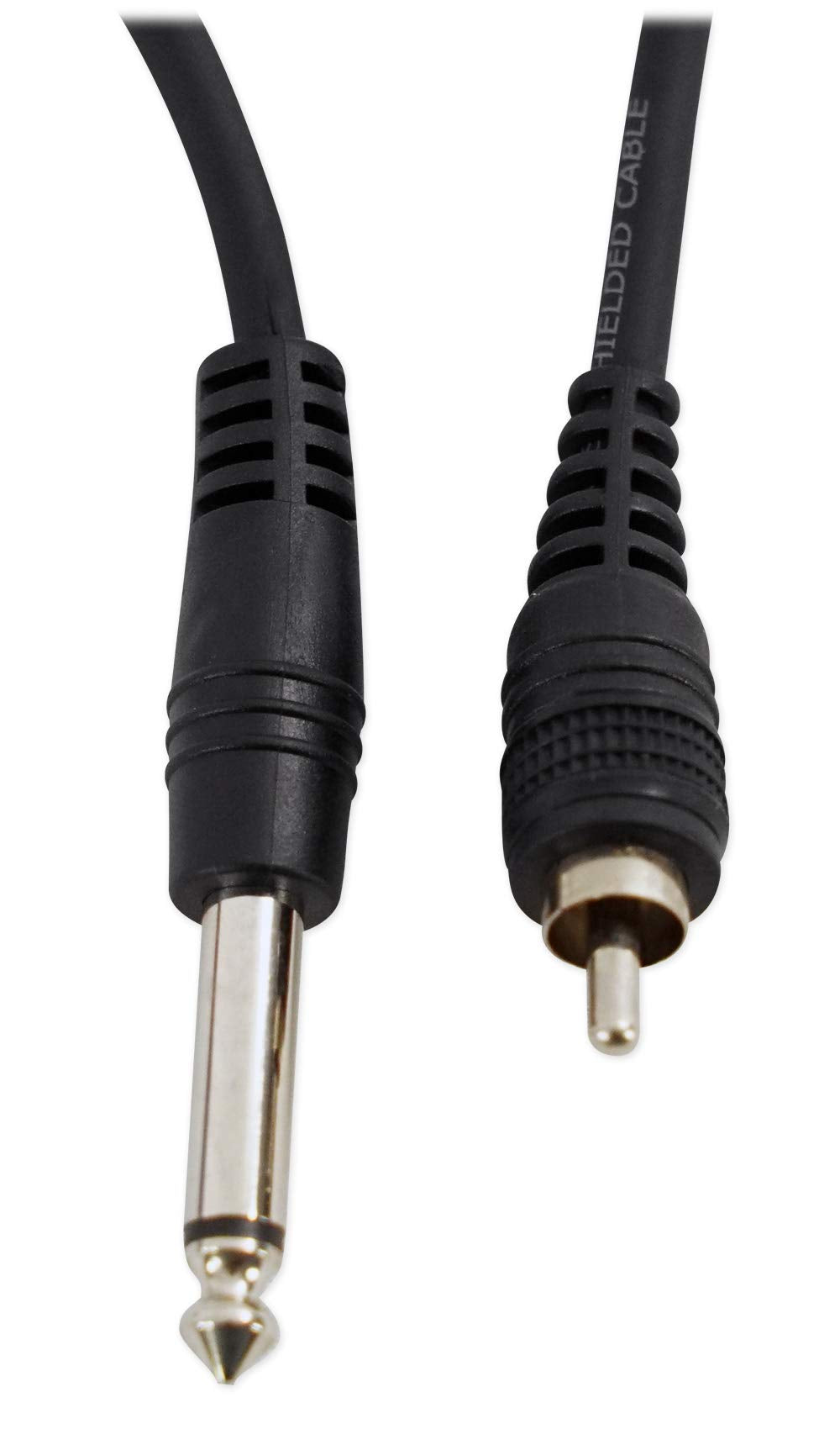 Rockville RCQ10 1/4" TS to RCA 10ft Cable, 100% OFC Copper, Durable PVC Jacket, Low Noise, High Signal Clarity, for Studio and Home Audio