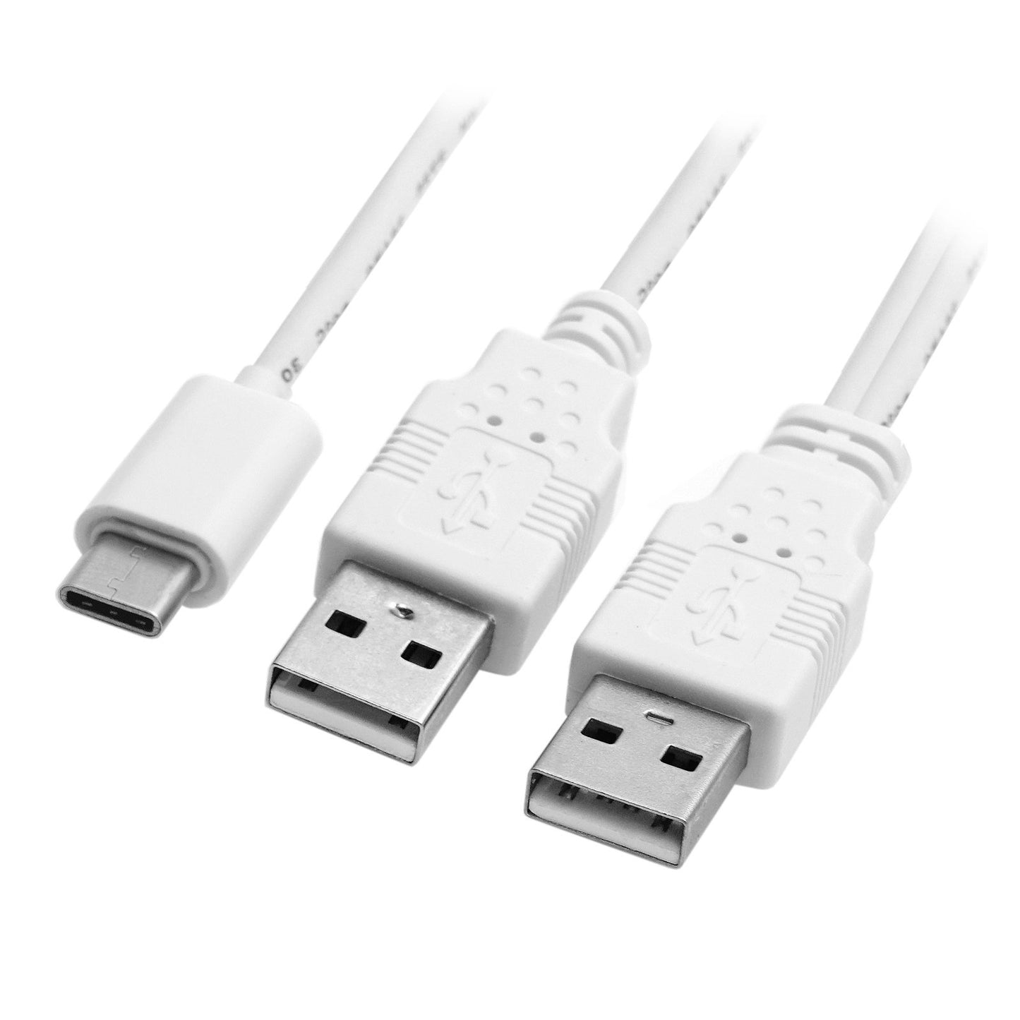 JSER USB 3.1 Type C USB-C to Dual A Male Extra Power Data Y Cable 480Mbps Speed Compatible for Cell Phone & Hard Disk