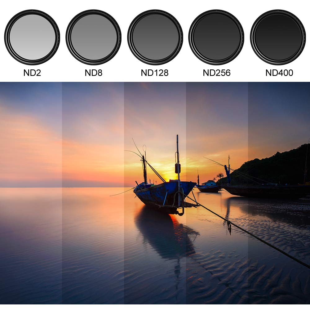 40.5mm ND Filter Slim Variable ND Neutral Density Filter Adjustable ND Fader ND2-ND400 Lens Filter for Canon Nikon Sony Pentax Olympus Fuji DSLR