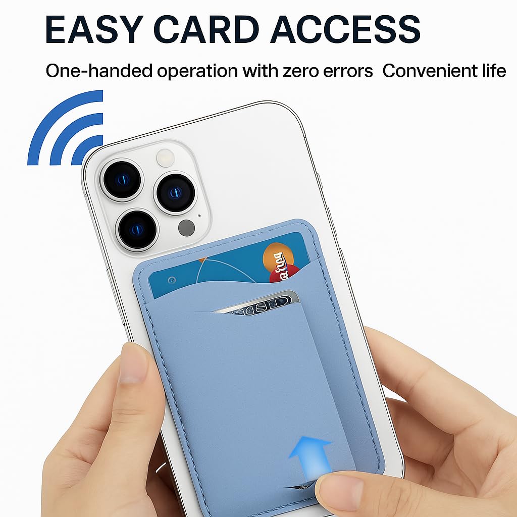 F&N Trading Inc Phone Card Holder for Back of Phone - Stick-On Wallet Pouch for iPhone, Android, and Most Smartphones - Holds ID and Credit Cards