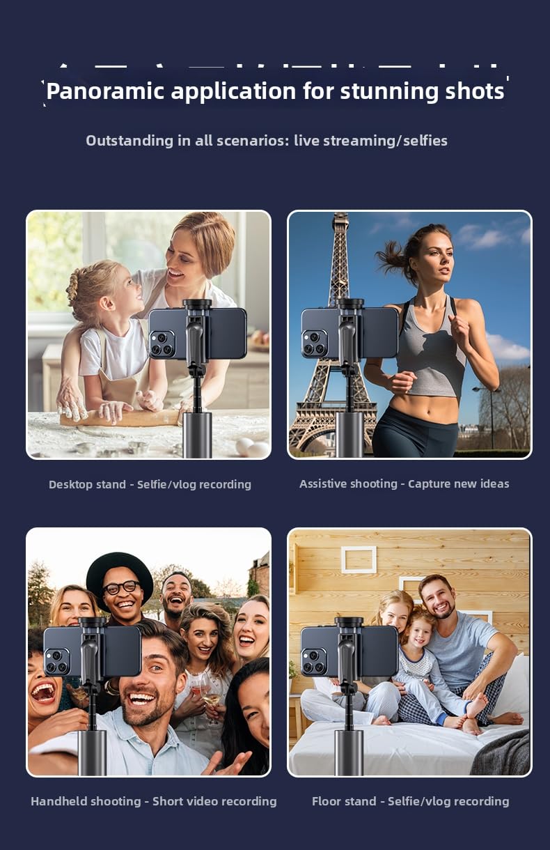 63“ Selfie Stick Tripod for iPhone/Android - Expandable Phone Tripod with Fill Light, 10M Bluetooth Remote Control, one Click Open Selfie Stick