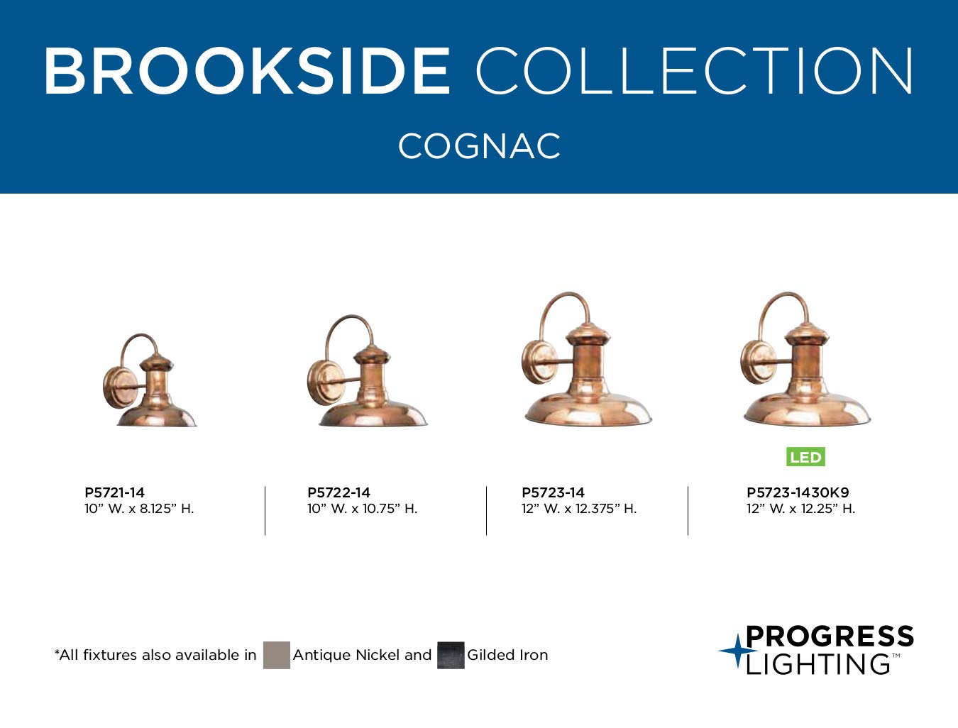 Progress Lighting P5722-14 Brookside Outdoor, 10-Inch Width x 10-3/4-Inch Height, Brown