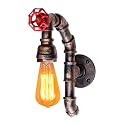 XEYOU Retro Wall lamp Vintage Industrial Steampunk Wall Sconce with Switch Metal Water Pipe Wall Mounted Light Fixture E26 Edison Bulb for Cafe Bar