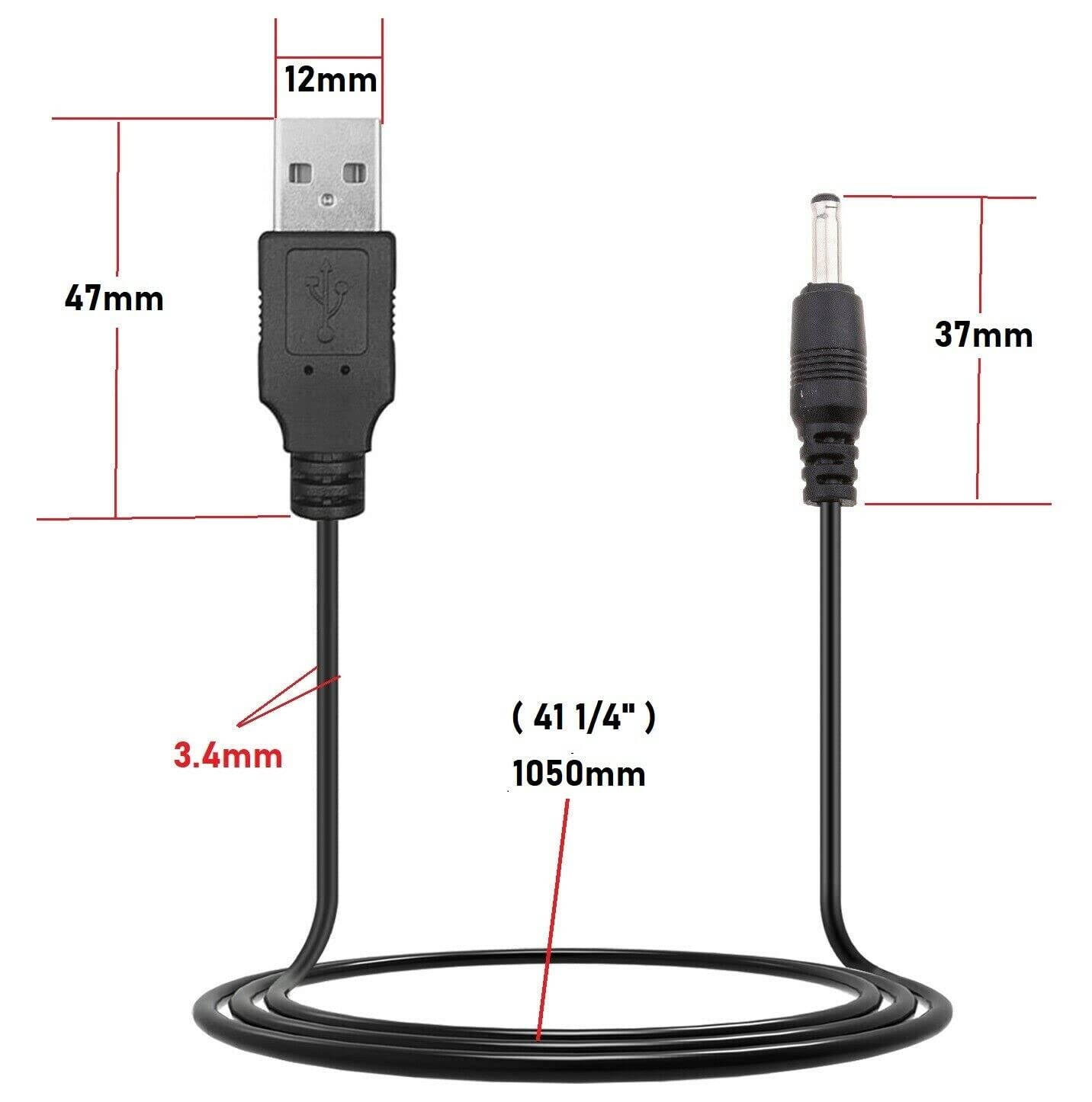 NTQinParts USB DC Charging Charger Cable Cord for FRAMEO ZN-DP1001 10-Inch Smart WiFi Digital Photo Frame