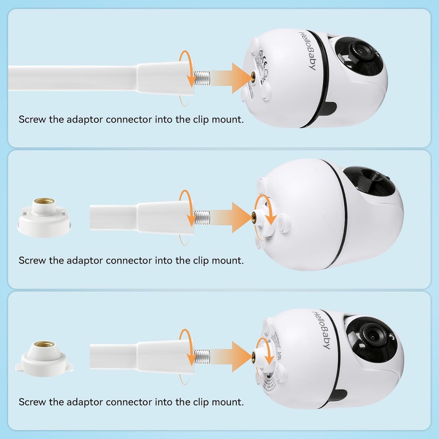 Flexible Baby Monitor Mount Bracket for Hello Baby HB6550/Pro/Plus/HB65/HB66/HB6339/HB248 and ANMEATE SM935E, 17.15 Inch Twist Stand Suitable for Crib