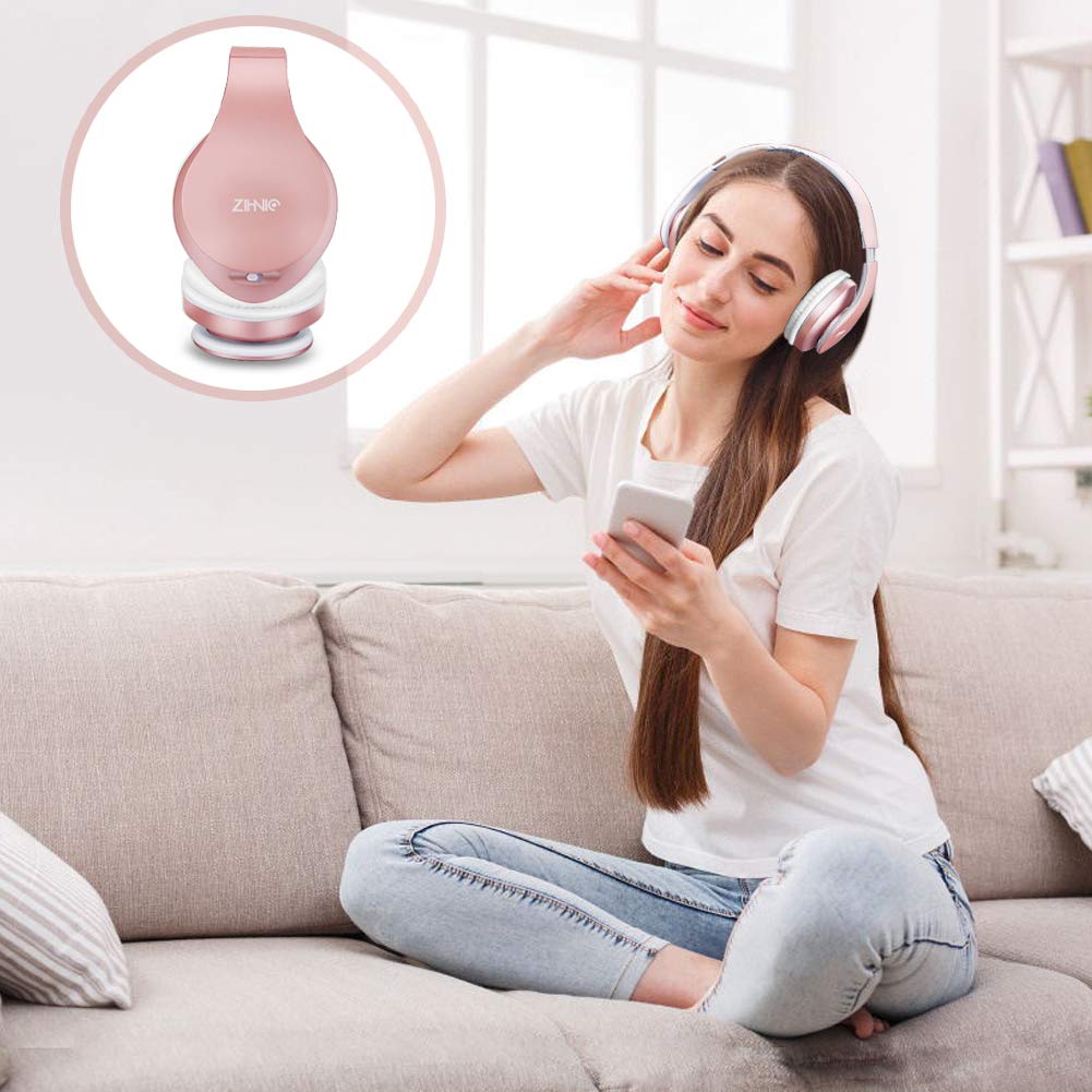 ZIHNIC Bluetooth Headphones Over-Ear, Foldable Wireless and Wired Stereo Headset Micro SD/TF, FM for Cell Phone,PC,Soft Earmuffs &Light Weight…