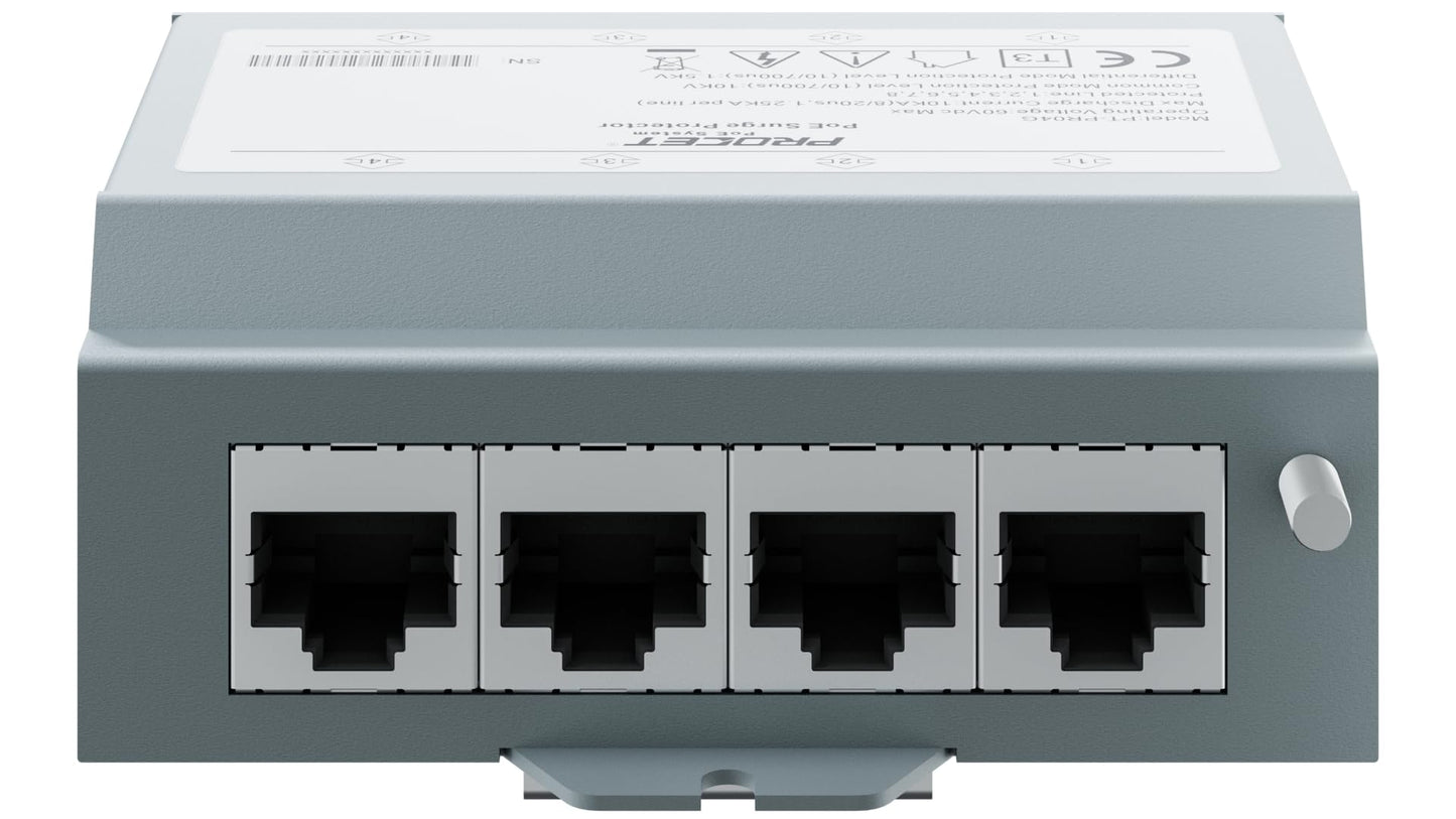 PROCET Ethernet Surge Protector Gigabit - 4 Pairs Port 20KV Industrial Lightning Arrestor for -40°F to 185°F, 120W/port PoE++ RJ45 Surge Protector