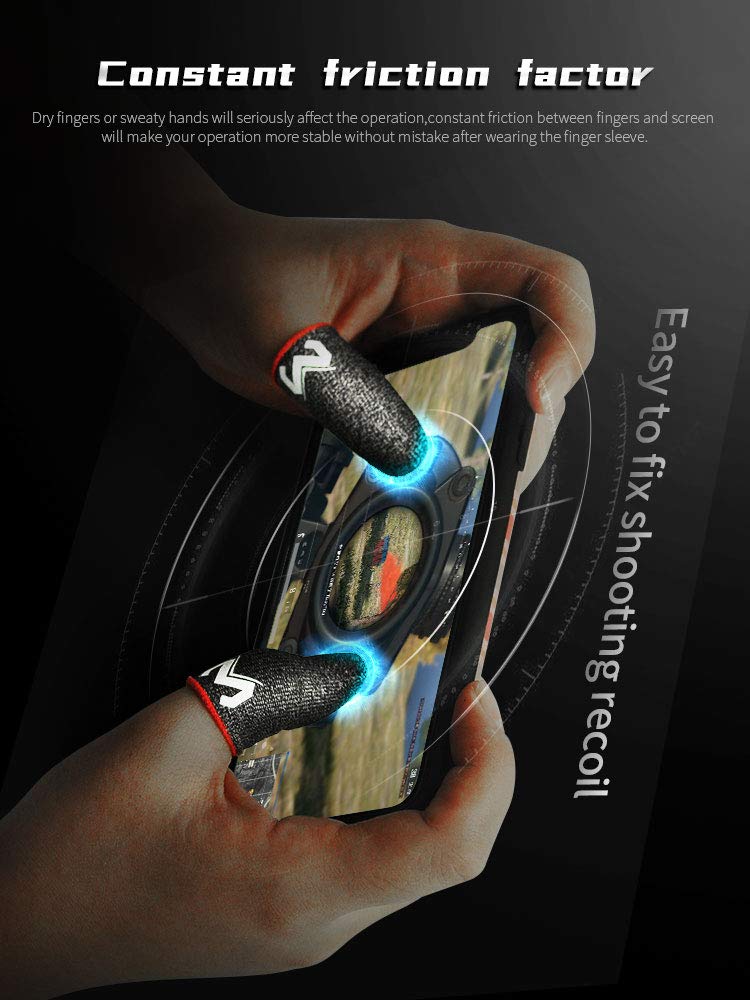 Mobile Game Finger Caps Non-Slip Touch Screen Gloves Anti-Sweat Sleeves Shoot Aim Thumb Cover Phone Accessories for CoD Warzone, Free Fire, PUBG, LOL