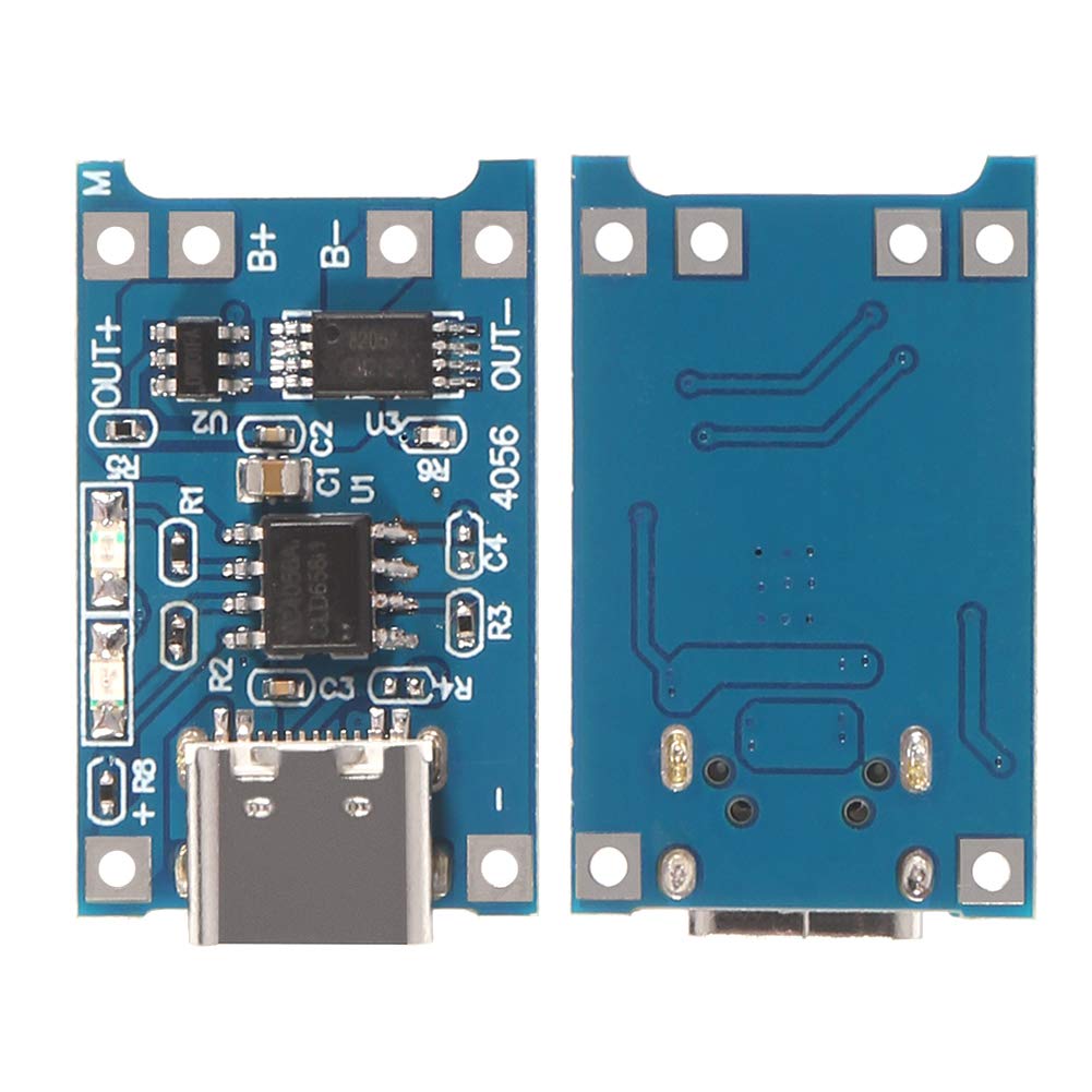 AITRIP 20pcs TP4056 Type-c USB 5V 1A 18650 Lithium Battery Charger Module Charging Board with Dual Protection Functions (20pcs TP4056 Type-c USB)