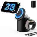 Foldable 3in1 Magnetic Wireless Charger,15W • Silent • Travel Ready, for iPhone17-12, Fast Charging Station for Apple Watch AirPods, Portable MagSafe