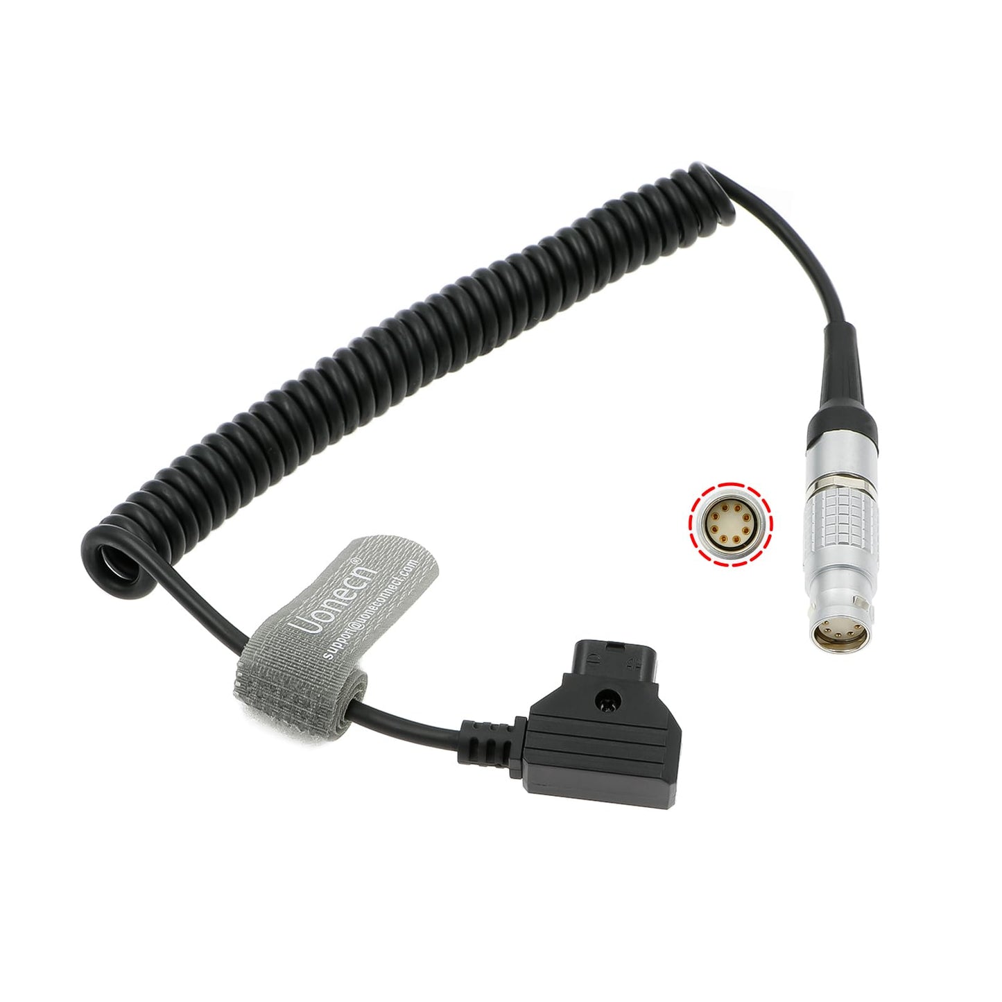 Uonecn ARRI Alexa MINI Camera Power Coiled Cable 8-Pin Female to Dtap