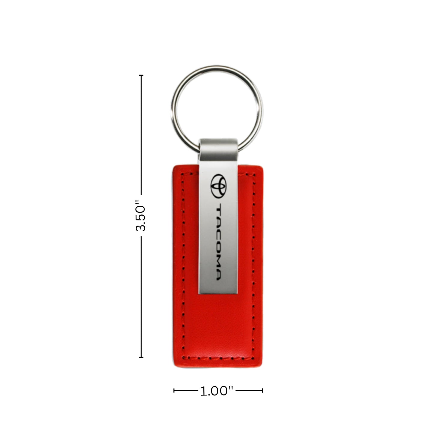 AU-TOMOTIVE GOLD, INC. Officially Licensed Red Leather Key Fob for Toyota Tacoma
