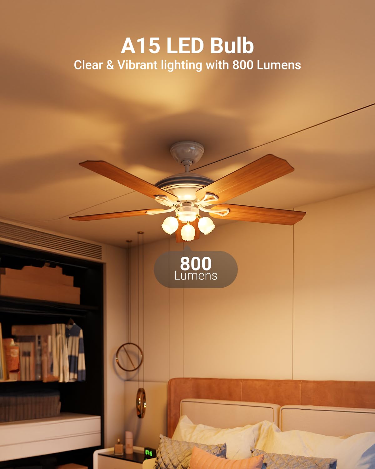 Sunco 10 Pack A15 LED Light Bulb E26, 8W=60W, 3000K Soft White, Dimmable