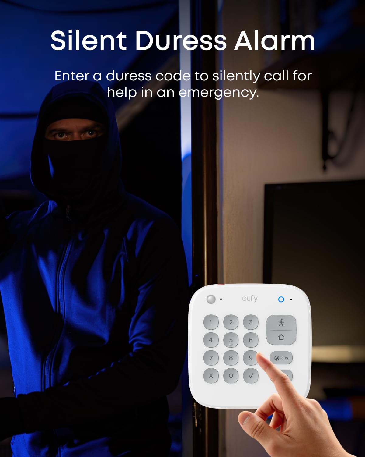 eufy Keypad E10, Quick and Convenient Arming/Disarming, Covert Duress Alarm, One-Touch SOS Alert, Requires HomeBase 2, 3 or Pro