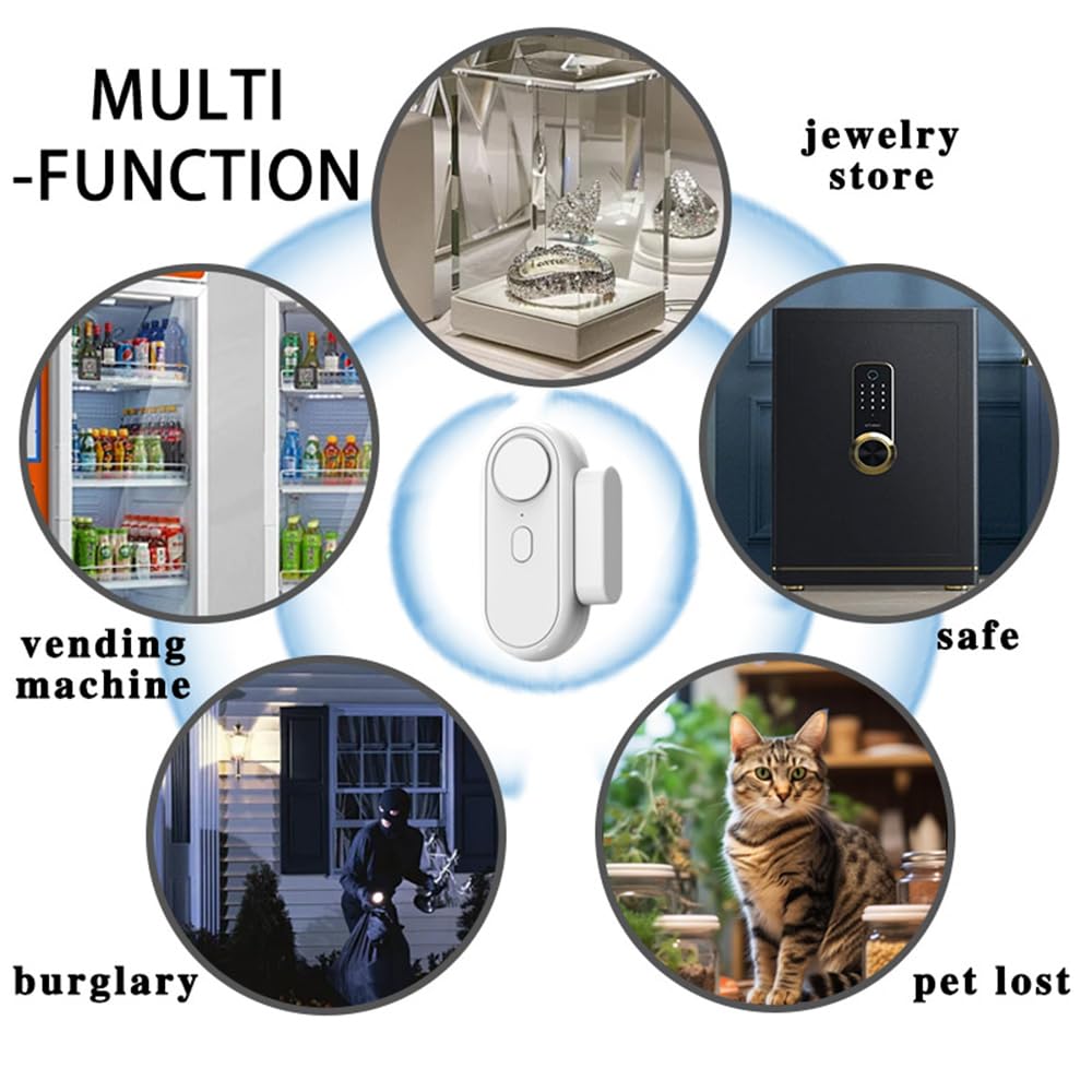 120dB Door Window Alarm - 6 Modes Burglar Alarm & Doorbell Chime, Magnetic Sensor Door Alarm When Opened, Wireless Home Security Alarm for Kids