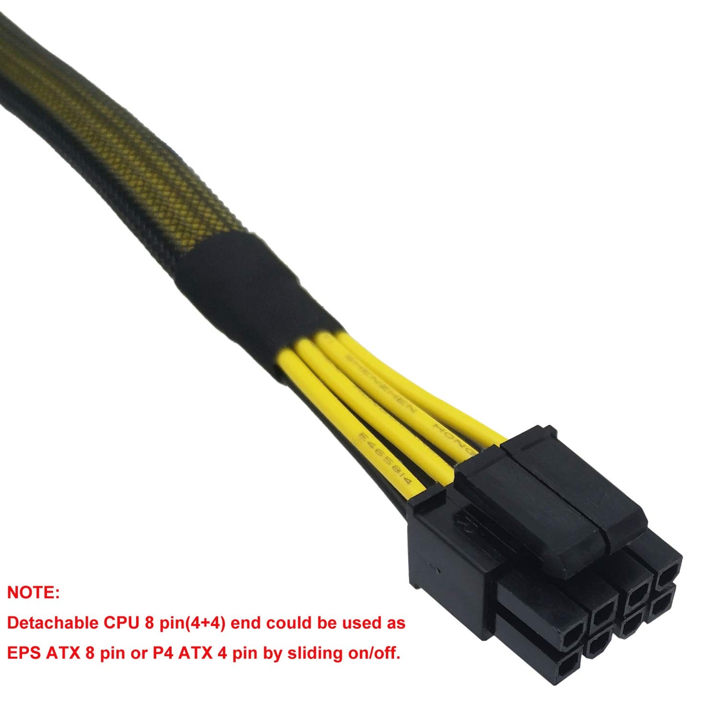 COMeap 6 Pin to 8 Pin CPU Power Adapter, 6 Pin Female to CPU 8 pin (4+4 Detachable) Male EPS-12V Converter Sleeved Cable 13-inch(33cm)