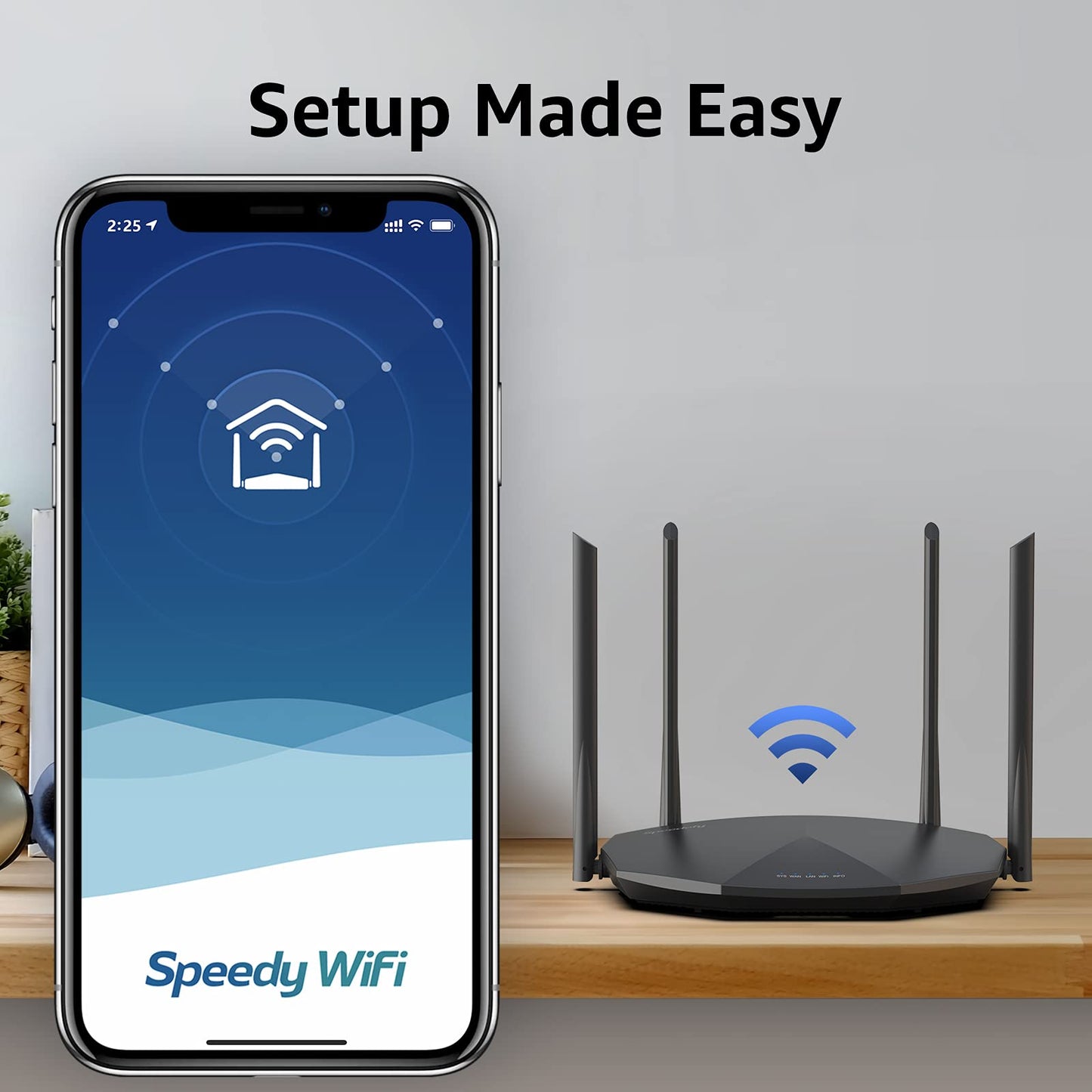 Speedefy High Speed Pro WiFi Router - Dual Band AC2100 Wireless Router for Streaming & Gaming, Up to 35 Devices, 2000 sq.ft Coverage, 4X4 MU-MIMO, USB