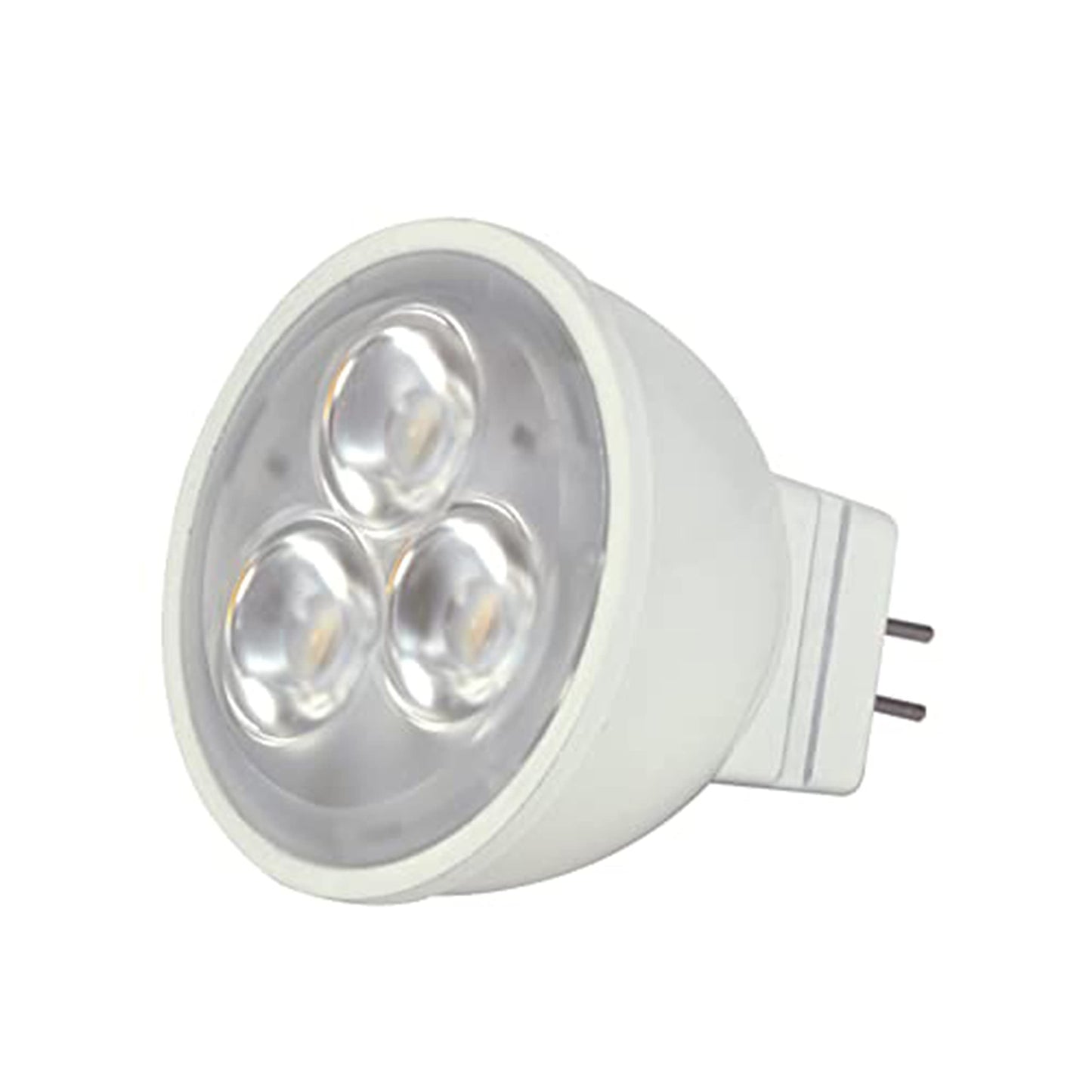 Satco S9281, 3W, MR11, 3000K, 25° Beam Spread, 25,000 Hour Life, 210 Lumens, GU4 Base, 12V AC/DC, LED Bulb