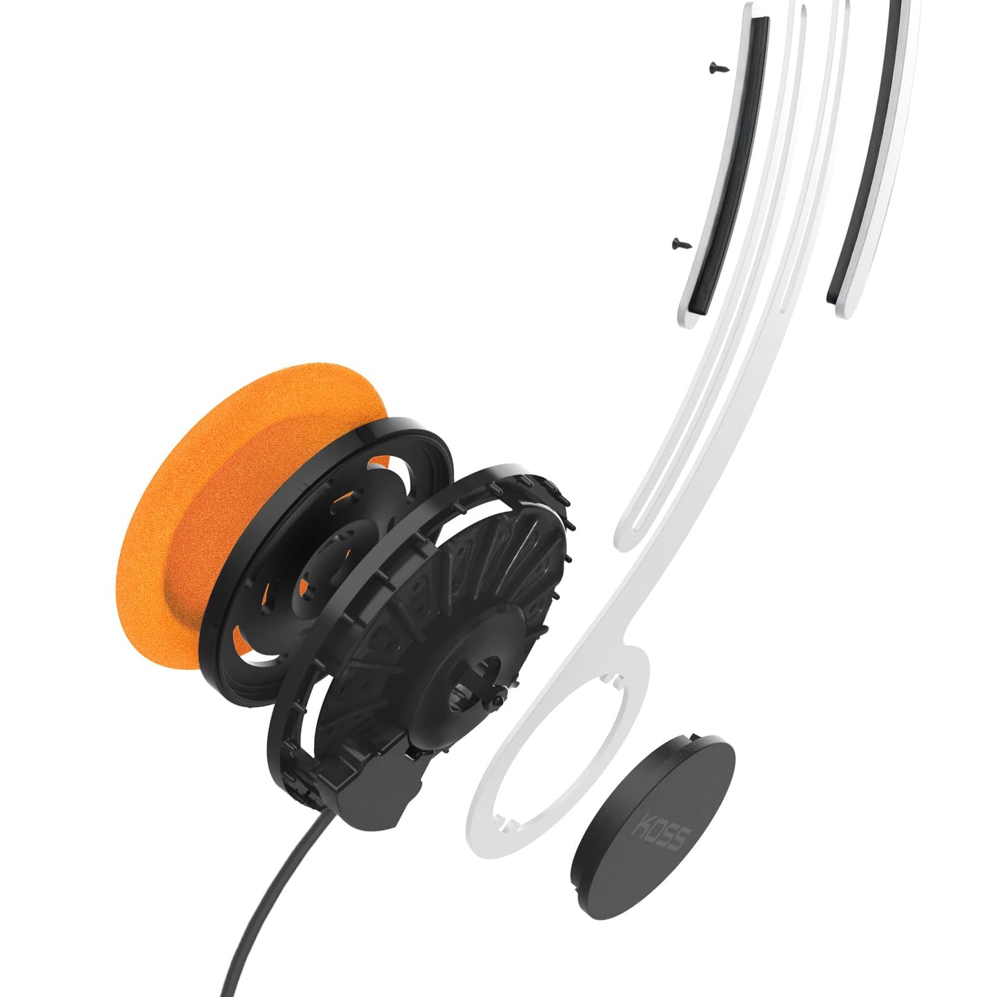 Koss KPH40 Retro On-Ear Headphone, 80s Style, Lightweight, Vintage, Ultra-Wide Frequency Response, Stainless Steel Adjustable Headband, Orange Foam