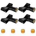 4 Pack Universal Adjustable Mic Clips for Stands, Wireless Microphone Holder with 5/8 to 3/8 Inch Adapter, 180° Adjustable Knob, Secure Clamp for Mic