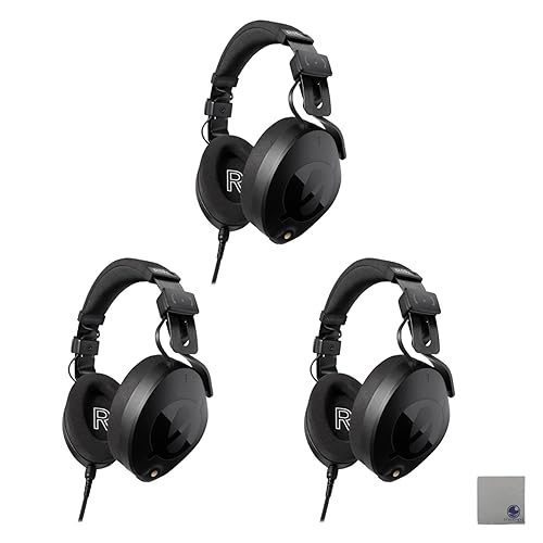 Rode NTH-100 Professional Over-Ear Headphones with StreamEye Polishing Cloth (Three-Pack)