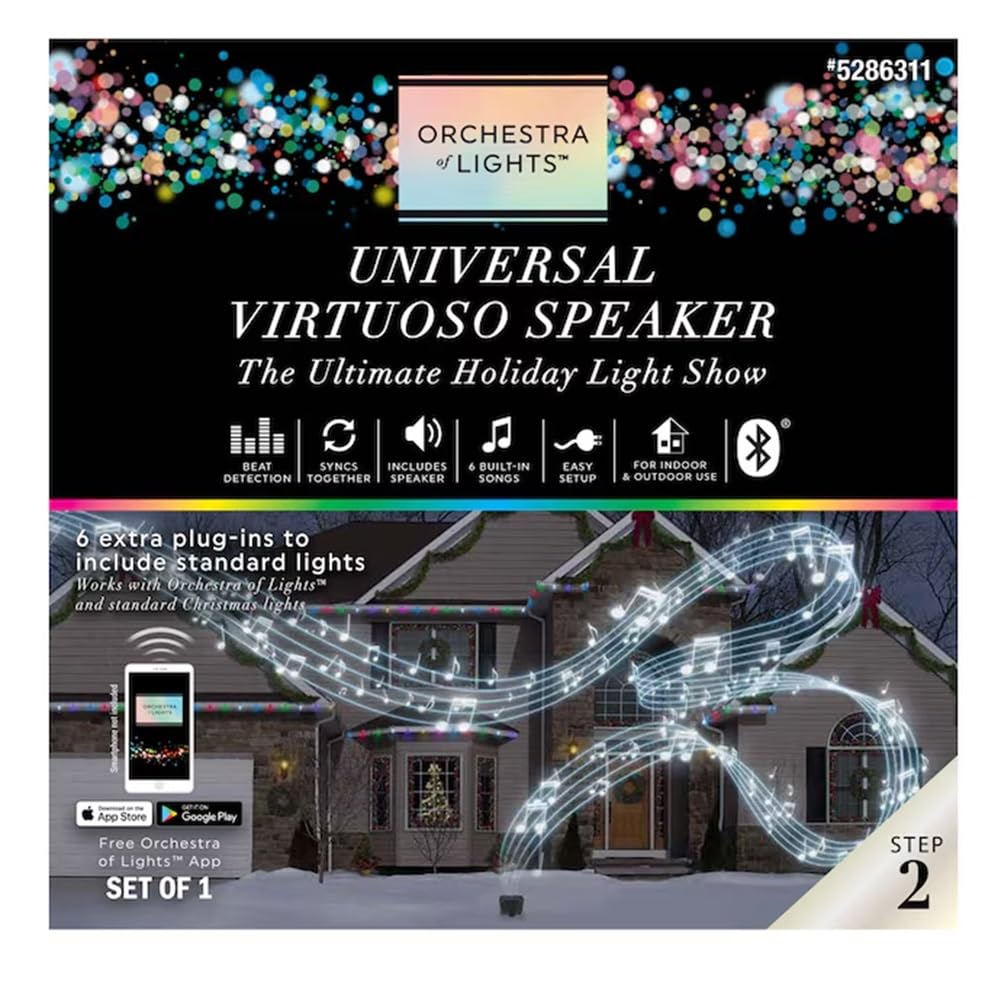Gemmy Orchestra of Lights 1Watt Smart Bluetooth Outdoor Speaker in Black 1 Speaker