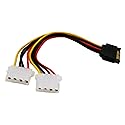 zdyCGTime 6 Inch Sata 15-Pin Male to Dual 4 Pin Molex Lp4 Female IDE Hard Drive Power Y-Adapter Converter Cable,Male to Female for 12V/5V IDE HDD DVD