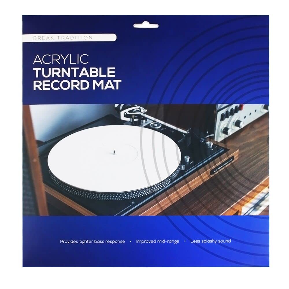 Break Tradition Acrylic Turntable Mat - Vinyl Record Accessories for LP Record Player - Premium Turntable Slipmat to Reduce Noise Due to Static
