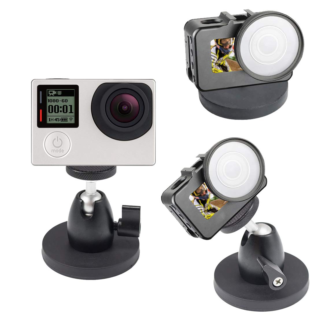 Magnetic Camera Mount with 360 Magnetic Stand, Attaches to Steel Surfaces for Action Camera, Car Mount, Light Stands & Tripods