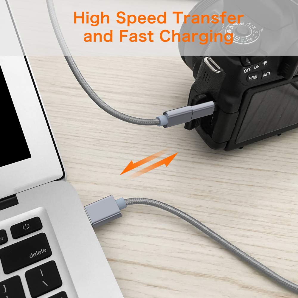 USB C to Mini USB 2.0 Adapter, (2-Pack)Type C Female to Mini USB 2.0 Male Convert Connector Support Charge & Data Sync Compatible GoPro Hero 3+, MP3…