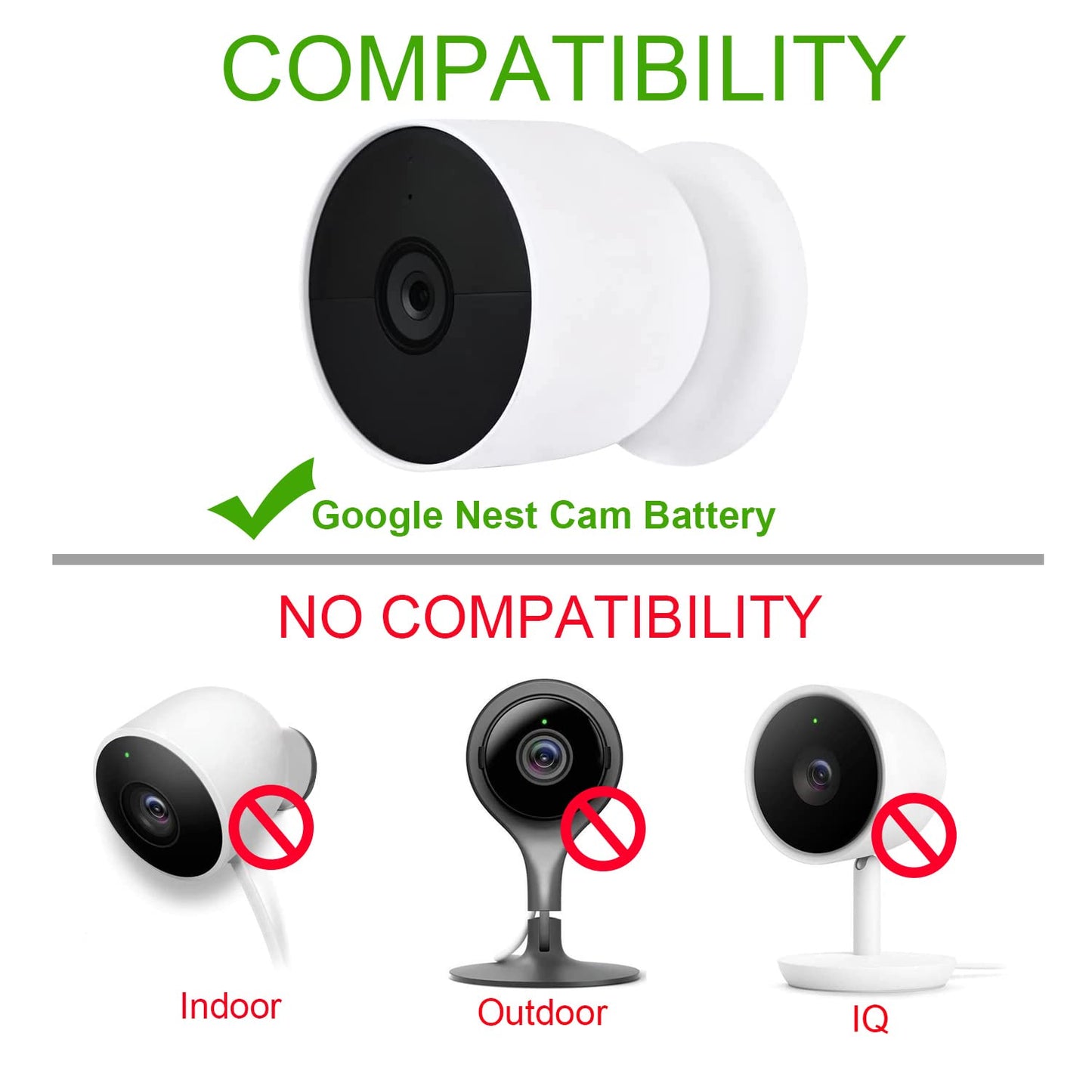 Power Cord for Google Nest Cam (Battery) Only, Weatherproof Charging Cable - 6.56ft (2m) 2-Pack