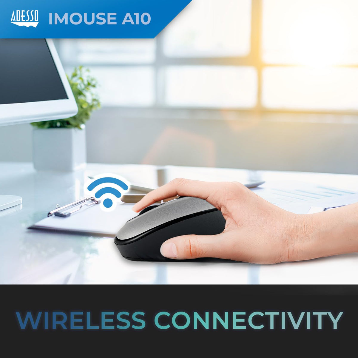 Adesso iMouse A10 Wireless Optical Mouse, 2.4 GHz