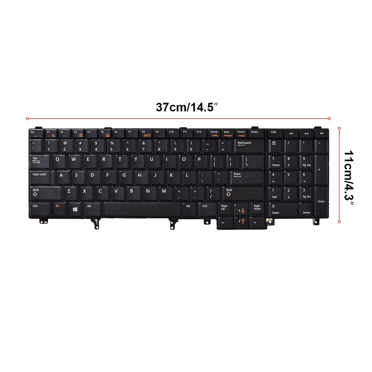 SUNMALL Replacement Keyboard Compatible with Dell Latitude E5520 E5520m E5530 E6520 E6530 E6540 Precision M4600 M4700 M6600 M6700 Laptop US Layout