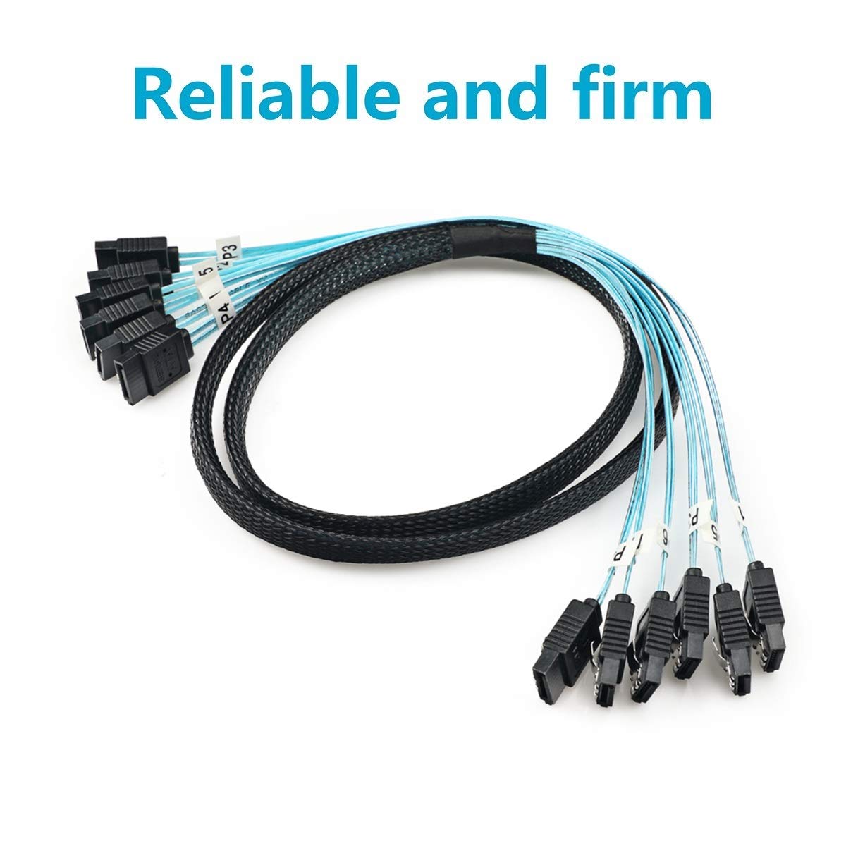 CableDeconn High Speed 6Gbps Sata 6 SATA Cable SAS Cable for Server 6 Pieces (1m)